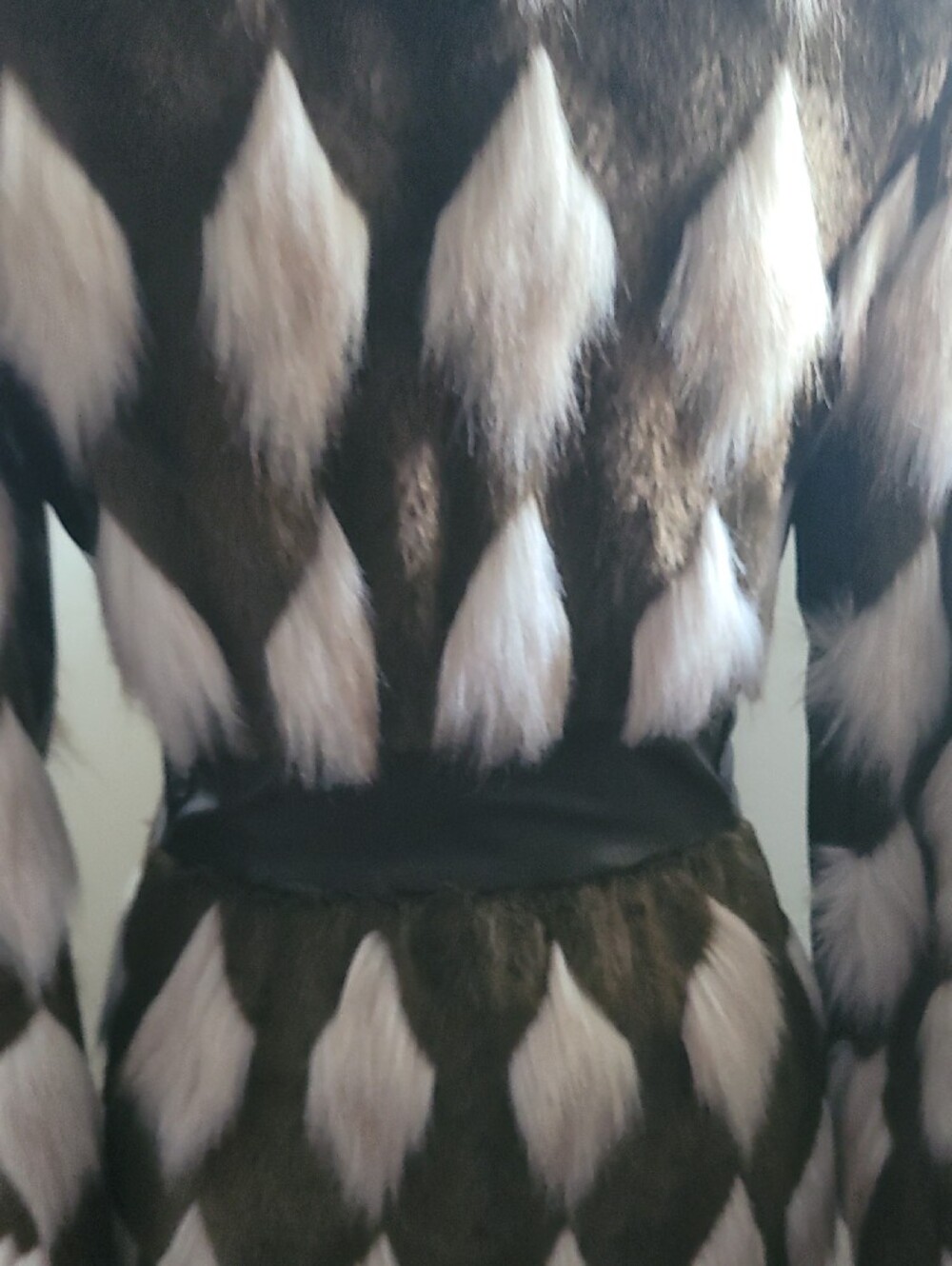 Betsey Johnson Brown and White Faux Fur Long Coat VINTAGE S COLLECTIBLE - Picture 10 of 17